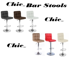 Chic Contemporary Adjustable Bar Stools - Set of 2